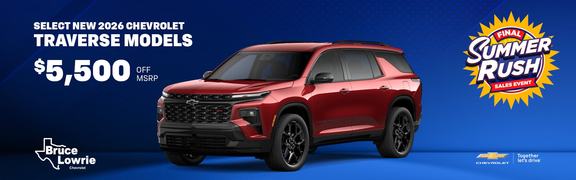 Select New 2026 Chevrolet Traverse Models