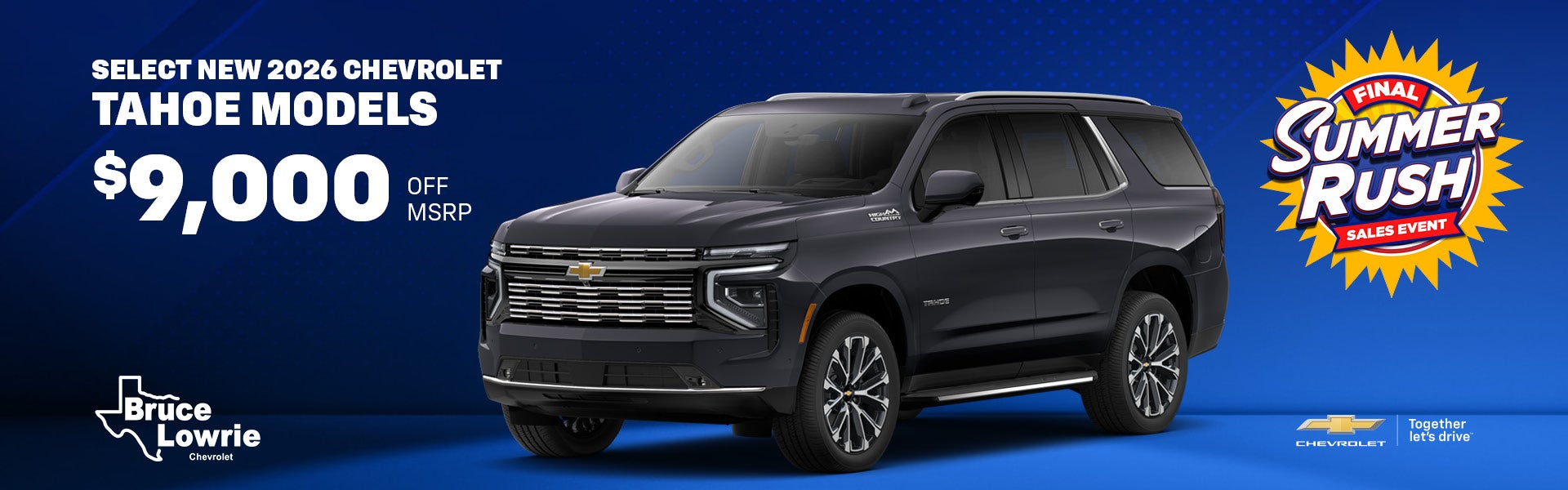 Select New 2026 Chevrolet Tahoe Models