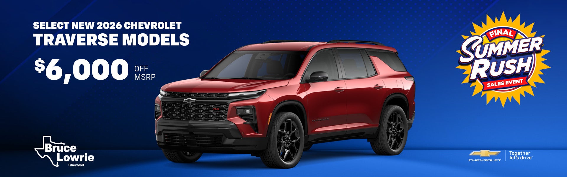 Select New 2026 Chevrolet Traverse Models