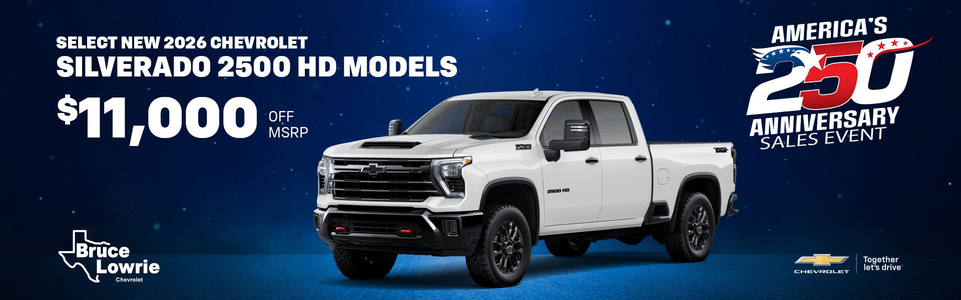 SELECT NEW 2026 CHEVROLET SILVERADO 2500 HD MODELS