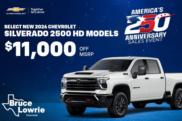 SELECT NEW 2026 CHEVROLET SILVERADO 2500 HD MODELS
