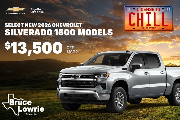 Get $13,500 Off MSRP on Select New 2026 Chevrolet 1500 Models!