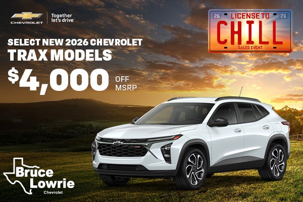 Get $4,000 Off MSRP on Select New 2026 Chevrolet Trax Models!