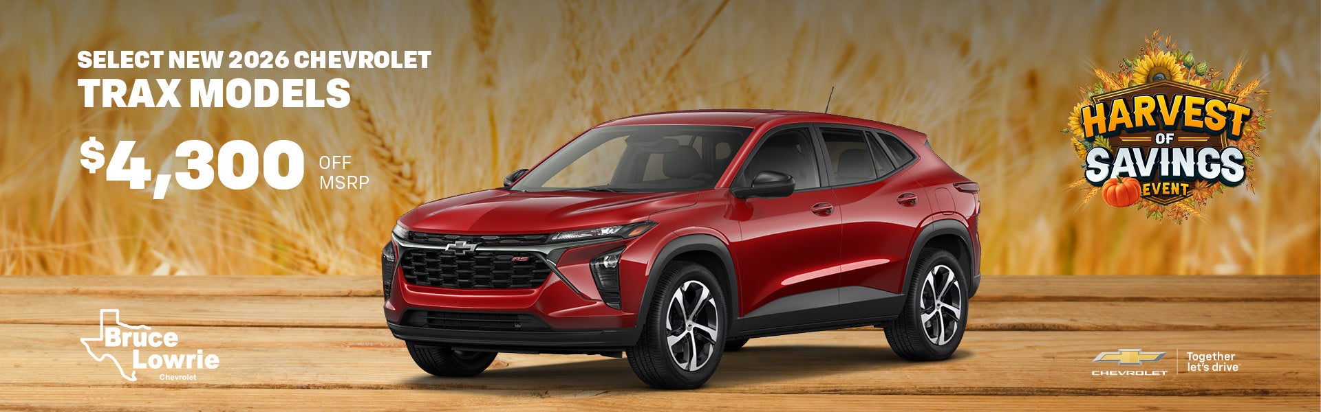 Select New 2026 Chevrolet Trax Models