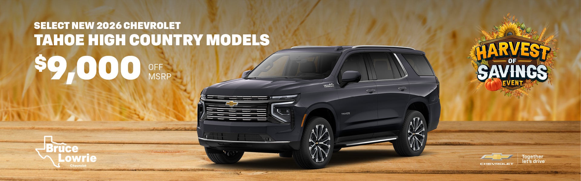 Select New 2026 Chevrolet Tahoe High Country Models