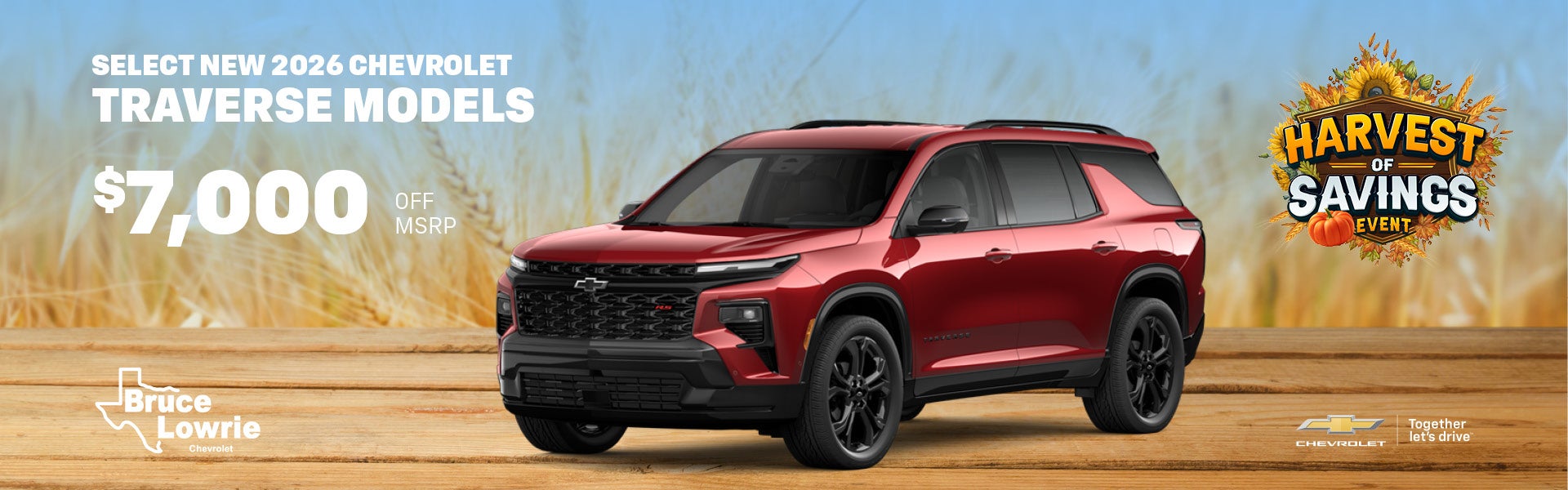 Select New 2026 Chevrolet Traverse Models