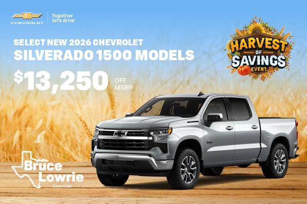 Select New 2026 Chevrolet Silverado 1500 Models
